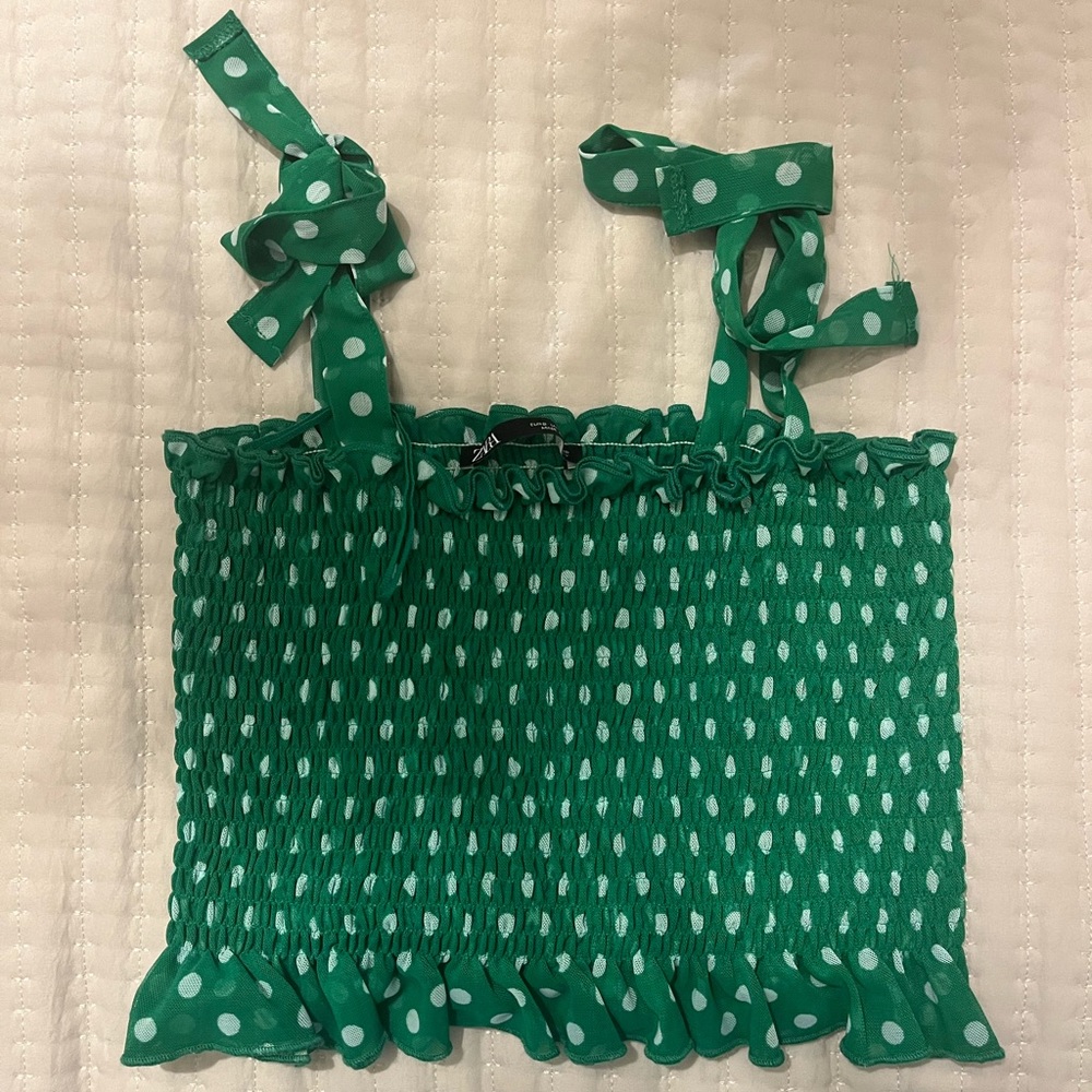 Small green zara top